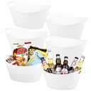 Tiawudi 12 Pack Plastic Oval Storage Tub, Ice Bucket for Wine, Beer and Champagne, Bottle Drink Cooler for Parties, Storage Basket, 4.5 Liter