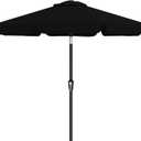 AreShark 9FT Valance Patio Umbrella, Outdoor Table Umbrella with Tilt and Crank, Outdoor Market Umbrellas W/ 8 Sturdy Ribs UV Protection for Garden, Deck, Backyard and Pool, Black