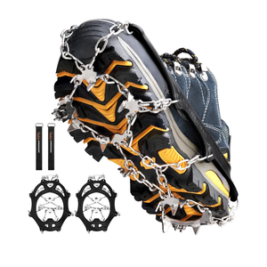 Crampons Ice Cleats Traction Snow Grips for Boots Shoes Women Men Anti Slip 19 Stainless Steel Spikes Safe Protect for Hiking Fishing Walking Climbing Mountaineering XL