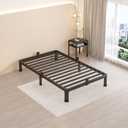 MAF 10 Inch Twin Size Metal Platform Bed Frame with Round Corner Legs, 3000 LBS Heavy Duty Steel Slats Support, Noise Free, No Box Spring Needed, Easy Assembly