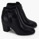 PiePieBuy Women's Tie Knot Chelsea Pump Ankle Boots Closed Toe Stacked Heel Booties Shoes Size 8,5