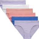 Hanes Girls' Originals Supersoft Bikini Underwear, Modal Rib Panties for Girls, 6-pack, Size 8