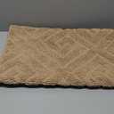 Knightsbridge Diagonal Racetrack 100% Cotton Reversible Bath Rug 20 X 30 Natural