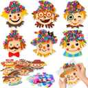 4 x 3sscha 12 Packs Fall Scarecrow Poking Craft Kit - Thanksgiving Creative DIY Foam Poke Fabric Art Set for Kids Make Your Own Autumn Card Party Decoration Gift School Classroom Rewards Activity Supplies