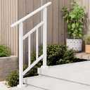 Hand Rails for Outdoor Steps, 1-2 Step Stair Railing Outdoor, 2 Step Hand Rails for Seniors (White, 1Pack)