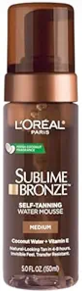 L'Oreal Paris Sublime Bronze Self Tanning Water Mousse, StreakFree Natural Looking Tan, 5 fl. Oz