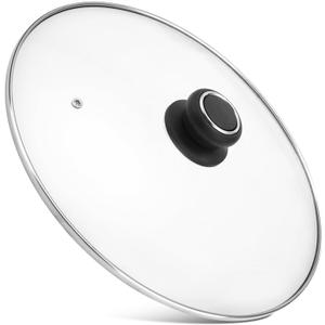 12 Inch Glass Lid for Frying Pan, Fry Pan, Skillet, Pan Lid, Fits Lodge 12 Inch Cast Iron Skillets and 7 Quart Dutch Ovens 12"/ 30cm, Clear