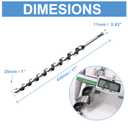 Masendelk Ship Auger Drill Bit 25 x 430mm (Approximate 1 x 17 Inch), Wood Auger Bit with 11mm Hex Shank