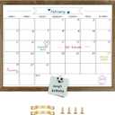TORASO Dry Erase Monthly Calendar Whiteboard, Magnetic White Board for Wall, Office/School/Home, Solid Wood Frame Hanging Board for Decoration/Kitchen Grocery List17.7"x 23.6"(YL-RB-4560-B)