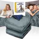 Qfun Electric Heated Blanket Throw - Luxury Soft Fast Heating Throw Blanket with 6 Heat Settings & Auto Shut-Off, Over-Heat Protection, 71"x40"Large Size Warm Flannel Winter Blanket Gift for Women Men (Blue)