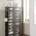 SONGMICS Shoe Rack, 10-Tier with Doors, 40-Pair Storage Cabinet