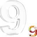 13.8" Extra Large Acrylic Number Charcuterie Board Box, Reusable Fillable Number Cake Candy Dish Display Serving Tray for Birthday Anniversary Party Decoration (9)