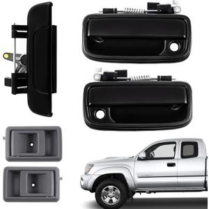 Exterior Door Handle & Interior & Tailgate Handle Latch Kit, Compatible with 1995-2000 T-oyota Tacoma, Outside Inside Door H-andle Set Replaces# 69220-35020, 69210-35020,6909035010