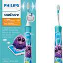 Philips Sonicare for Kids Connected Sonic Electric Toothbrush (1 Count (Pack of 1), Aqua)