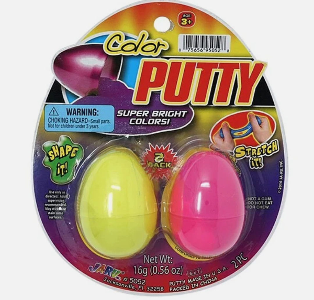 JA-RU Inc. Color Putter - Silly Putty Loaded with Color - Blue Eggs 2 Pack