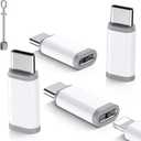 Lightning to USB C Adapter 4 Pack - Fast Charging & Data Transfer USB Type C to Lightning Charger Connector Compatible with iPhone 15/16/17 Pro Max/Plus, Samsung, Pixel - (Not for Headphones/OTG) (White)