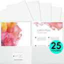 25Pcs White File Folders with Pockets and Business Card Holder,2 Pocket Folders for School,Home or Office,Durable Heavy Duty File Folders