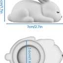 NiHome 2 PCS 3D Printed Bunny Toilet Floor Bolt Cover Caps, Glow in the Dark White Rabbit Toilet Bolt Covers Caps Decorative & Protective Easy Installation for Bathroom Decor Dust Debris Prevention