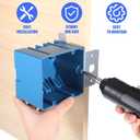 3Pcs 2 Gang Electrical Box Adjustable Electrical Outlet Boxs 34 Cubic Inch Awg Standard Plastic Electricals Box for Switches, Gfci and Duplex Receptacles(Blue)