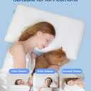 Cooling Soft Memory Foam Pillow, Cervical Neck Pillow for Side Sleepers, Back & Stomach Sleepers, Ergonomic Orthopedic Design for Neck Pain Relief and Deep Sleep, CertiPUR-US, White (Standard Size: 23.6"L x 15.7"W soft)