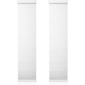 2 Pack Cordless Light Filtering Sidelight Blinds Cellular Shades 8.5" W x 72" H White Cordless Sidelight Window Treatments Door Blinds Honeycomb Shades No Tools & No Drill Room Darkening