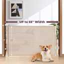 Retractable Baby Gate for Stairs, 55" Wide Mesh Dog Gate Indoor, 34" Tall Child Gate for Doorways, Hallways, Deck, Indoor Outdoor Pet Baby Safety Essentials for Home, Beige