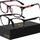 Blue-Light Blocking Glasses Computer Reading/Gaming/TV/Phones Glasses Fashion Anti Eyestrain Glasses for Women Men(H1-Black+Baohua)