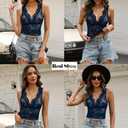 Avidlove Y2K Tops for Women Lace Tops Sexy Mesh Top V Neck Summer Tank Tops (Navy Blue, S) (Blue, S)