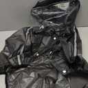 Olsa Dog Raincoat, Dog Hooded Slicker Poncho, 4 Legs Rain Jacket with Reflective Stripe, Transparent Water Proof Resistant Rain Snow Clothes for Small Medium Large (Black, XL)