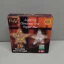 11.8'' Light-up Christmas Tree Topper Star, 20 Warm White LED Lights with Sparkling Yarn, Xmas Tree Top Decoration (Golden)