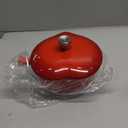 Mabeeze Heart-Shaped Enameled Cast Iron Saucepan with Lid  1-Quart Red Small Sauce Pot for All Cooktops  Durable, Nonstick Cookware for Milk, Soup, Pasta Sauce  Ideal Gift