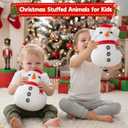 Christmas Snowman Cat Stuffed Animal Plush Toys, Cute Christmas Stuffed Snowman Kitty Toy Gifts for Kids Girls Baby, Holiday Winter Kitten Plushies Gifts and Xmas Party Decorations