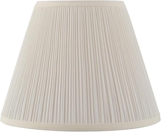 Aspen Creative 33055, Hardback Empire Transitional Spider Lamp Shade, Mushroom Pleated Pleated White, 7" Top x 13" Bottom x 10" Slant