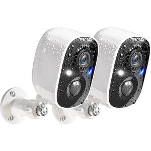 GMK Security Cameras Wireless Outdoor, 2K Color Night Vision AI Motion Detection 2-Way Talk Battery Powered WiFi Home Indoor Camera IP65 Weatherproof Spotlight Siren Alarm Cloud/SD Storage 2-Pack