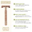 VIKINGS BLADE Safety Razor for Women + 5 Swedish Steel Blades. Quick Release Head, Double Edge. Smooth, Reusable, Recyclable (Model: Eva)