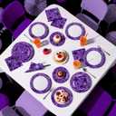 Paper Plates & Napkins, 25 Guest Disposable Party Supplies, Spider Webs and Spider Patterns Tableware Decorations Favors, 75pcs Including 9" & 7" Plates & Napkins for Halloween, Birthday, and Parties