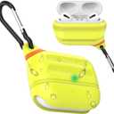 for AirPods Pro Case, Waterproof Silicone Cover for 2nd Generation | Waterproof Protection | Glow | for USB-C/Wireless | Anti-Lost | One piece | Night Glow Yellow