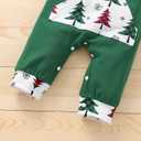 Noubeau My First Christmas Baby Girl Boy Outfit Car Truck Long Sleeve Pocket Hooded Romper Jumpsuit Xmas One Piece Clothes (Green)
