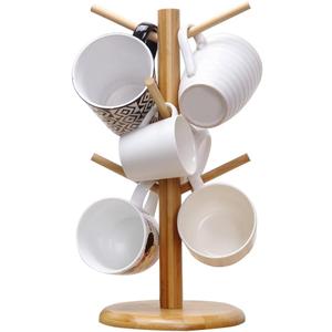 MyLifeUNIT Mug Holder Tree, Coffee Cup Holder with 6 Hooks (Yellow)