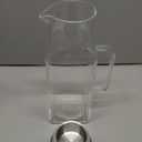 2 Liter/68 oz Square Glass Pitcher with Lid, Classic Stripes Water Pitchers with Handle for Fridge, Large Jug for Iced Tea, Coffee, Borosilicate Glass Carafe for Hot/Cold Brew Drink, Silver