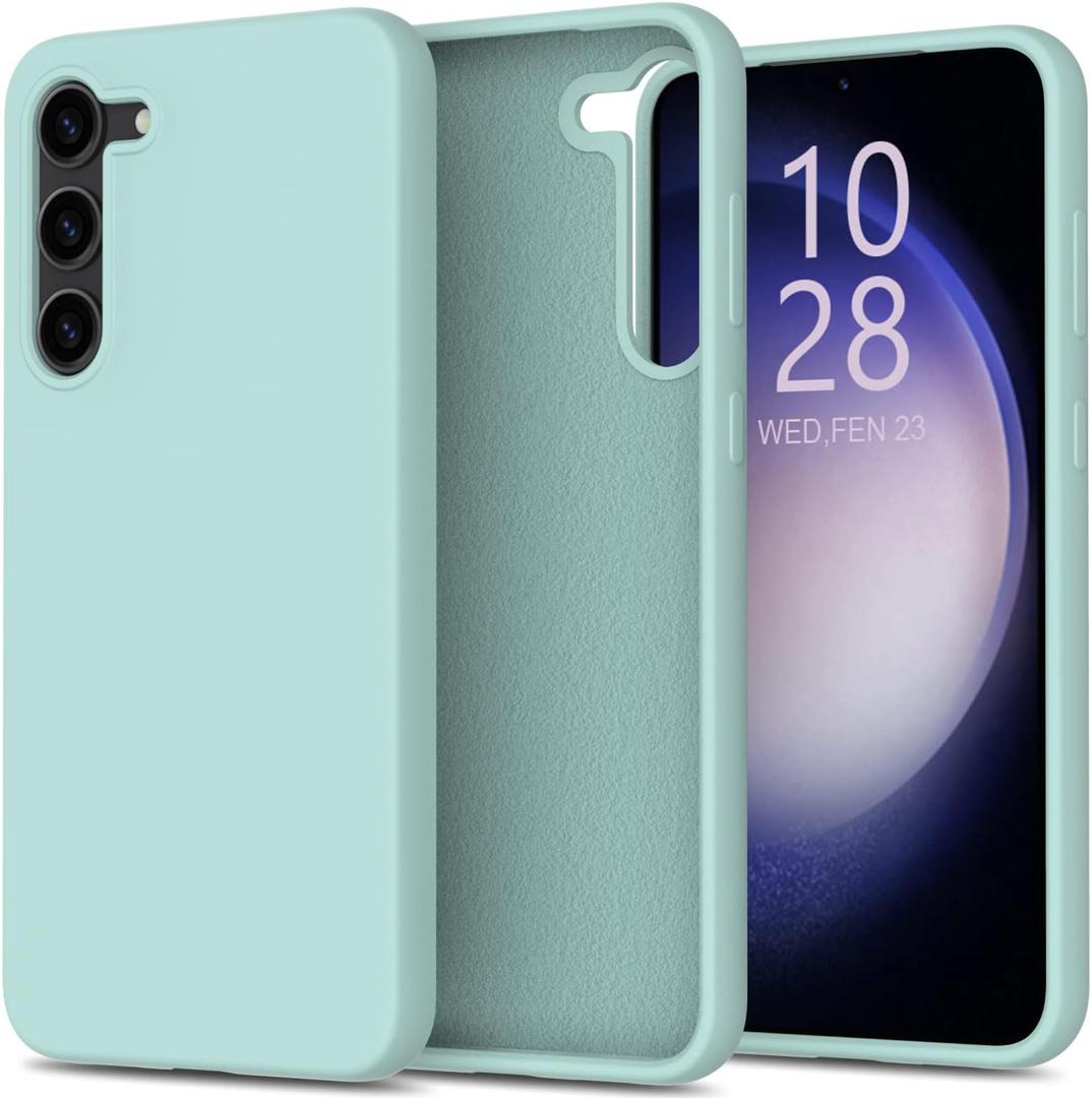 bemal for Samsung Galaxy S25 Plus Case - Smooth Silky Liquid Silicone - Slim Fit Soft Microfiber Lining - Designed for Women and Girls - Shockproof Protective Phone Cover 6.6"- Light Blue