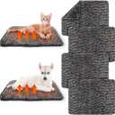 Drydiet 6 Pack Self Warming Cat Pads 19 x 28 Inch Self Heating Dog Cat Mats Extra Warm Thermal Pet Bed Washable Pet Crate Mat Blanket Removable Cover Non Slip for Indoor Outdoor (Grey)
