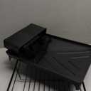 Dish Drying Rack - Space-Saving Small Dish Rack for Kitchen Counter, Rust-Resistant Kitchen Drying Rack, Compact Dish Drainer Organizer with Utensil Holder for Home Kitchen, Black