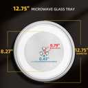 CalPalmy 12.75" Microwave Turntables Compatible with Whirlpool, Kenmore, LG, GE, Sears 12-3/4" Microwave Glass Plate, Replaces Microwave Glass Turntable of 1B71961F/507049/WB49X10074/1B71961H