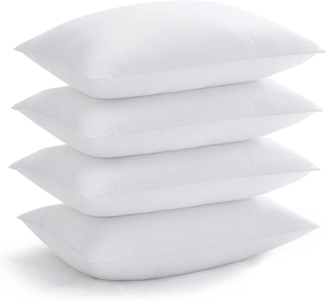 Acanva Bed Pillows for Sleeping, Cooling Hotel Quality with Premium Soft 3D Down Alternative Fill for Back, Stomach or Side Sleepers, King (Pack of 4), White