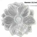 15" Silver Flower Round Placemats Set of 4 PVC Waterproof Heat-Resistant Easy Clean Table Mats 39cm Round Dining Mats