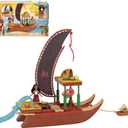 Mattel Disney Moana 2 Toy Playset with Floating Adventure Canoe, Small Doll, 1 Character Friend, 6 Play Areas & 10 Accessories