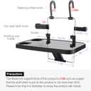 Foldable Car Seat Back Portable Tray for Food Dining Drink and Laptop, Hanging Car Steering Wheel Tray (2 Pack)