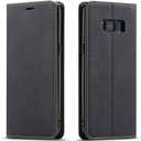 QLTYPRI for Samsung Galaxy S8 Case, Premium PU Leather Cover TPU Bumper with Card Holder Kickstand Hidden Magnetic Adsorption Shockproof Flip Wallet Case for Samsung Galaxy S8 - Black