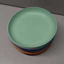 HEYCOME 12 Pcs Unbreakable Deep Dinner Plates Set, 10 inch Reusable Plastic Wheat Straw Plates, Microwave and Dishwasher Safe Plate for Kitchen, Lightweight Plate for Dessert, BPA Free, 6 Colors (6-Dark Multicolor)